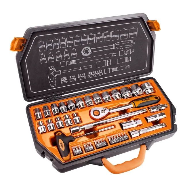Набор сменных головок NEO TOOLS 1/2" 42 шт (08-621) Набор сменных головок NEO TOOLS 1/2" 42 шт (08-621)