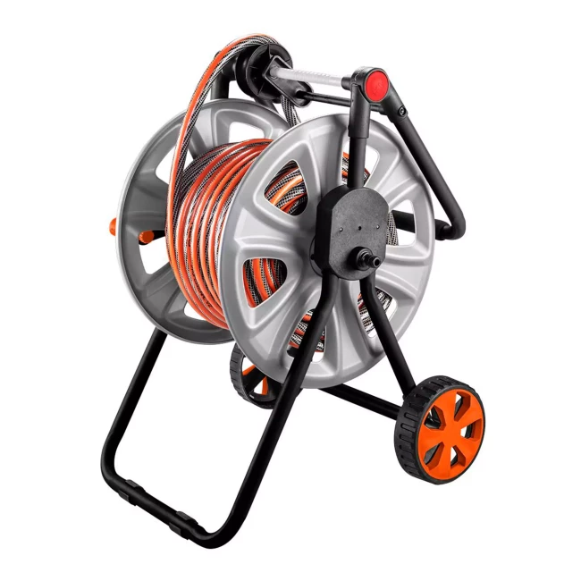 Тележка для садового шланга NEO TOOLS, металлический, до 60 м 1/2 "шланга, с направляющей для шланга (15-792)