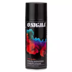 Эмаль аэрозольная SIGMA акриловая 400мл RAL 9005 черный глянец (2736631)