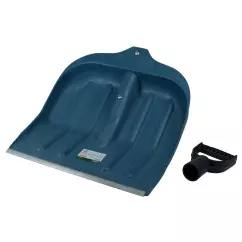 Лопата для уборки снега GRAD пластиковая с алюминиевой планкой 435х470х10мм (синяя) (5049465)