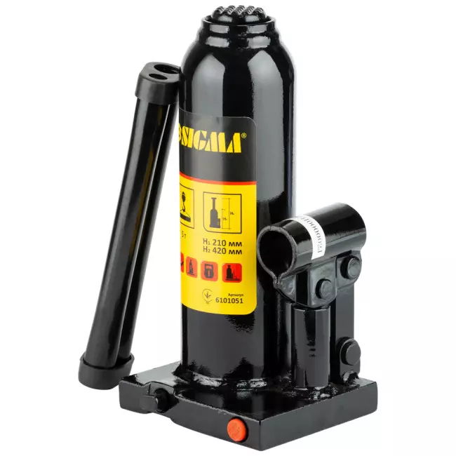Домкрат гидравлический SIGMA бутылочный 5т H 210-420мм (6101051)