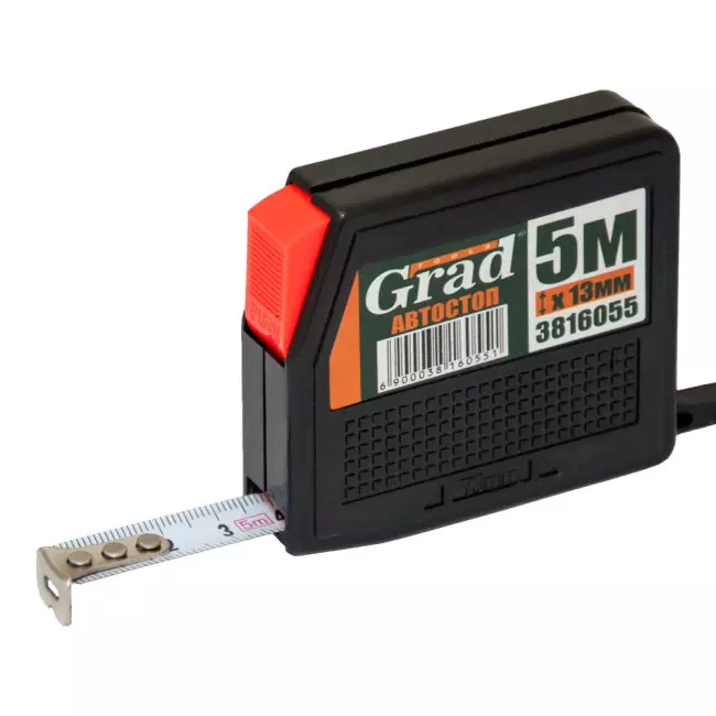 Рулетка з автостопом GRAD 5м х 13мм (3816055)