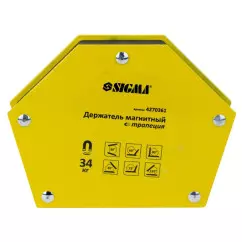 Магнит для сварки SIGMA трапеция 34кг 105х65х65х45мм (30,45,60,75,90,135°) (4270361)