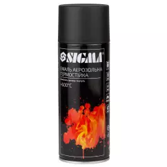 Эмаль аэрозольная SIGMA акриловая термостойкая +600°C 400мл RAL 9005 черный мат (2736041)