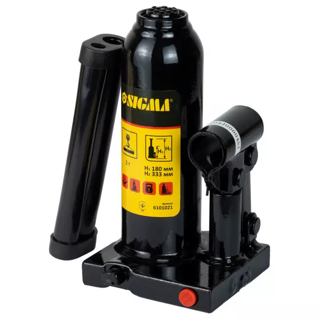 Домкрат гидравлический SIGMA бутылочный 2т H 180-333мм (6101021)