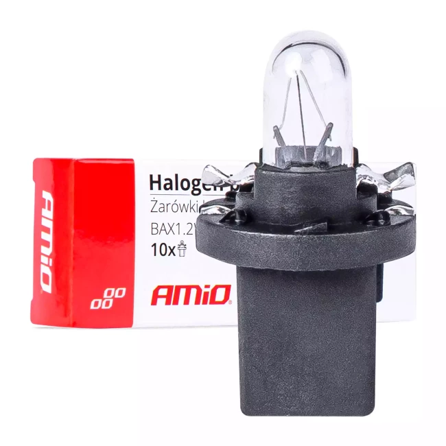 Галогенні лампочки AMiO B8.5D 12V BAX1.2W 10шт. (03371)
