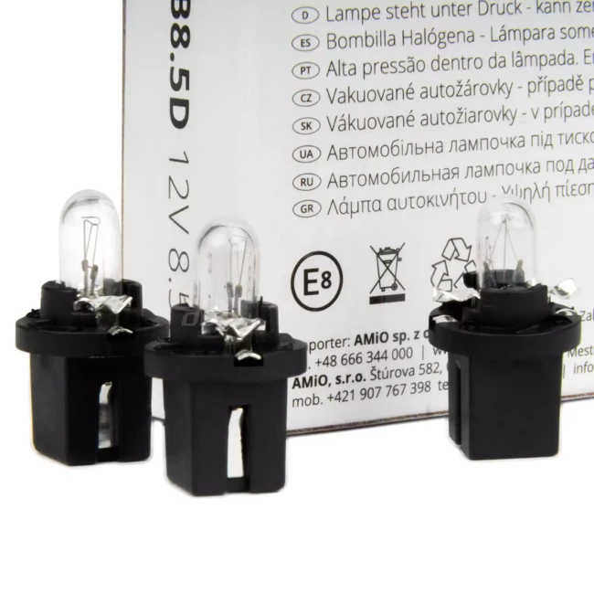 Галогенні лампочки AMiO B8.5D 12V BAX1.2W 10шт. (03371)