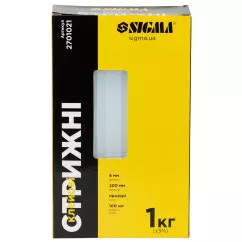 Стержни клеевые SIGMA 8х200мм 1кг прозрачные (2701021)