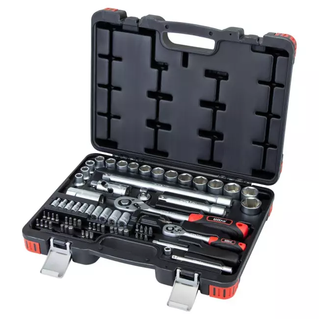 Набор торцевых насадок и бит ULTRA 1/4", 1/2" 72 шт CrV Taiwan (6003112)
