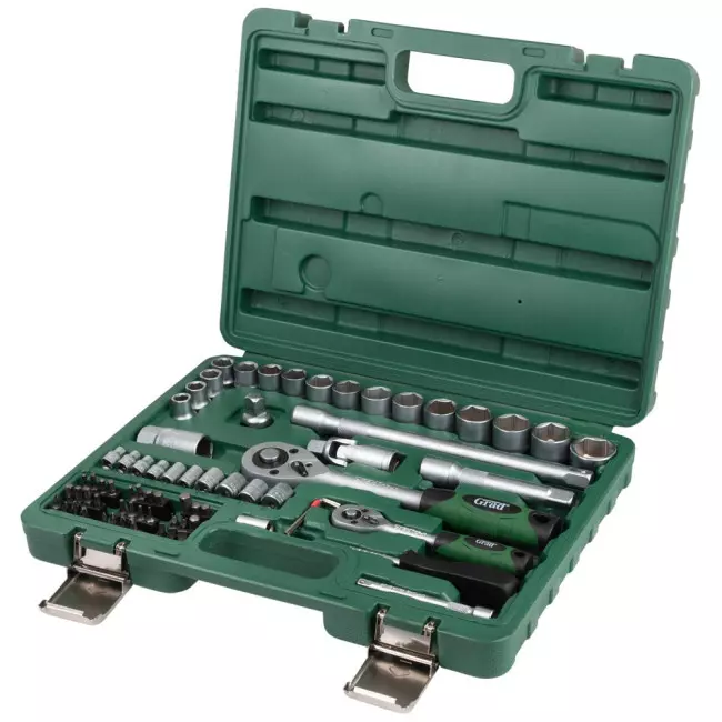Набор торцевых насадок и бит GRAD 1/4", 1/2" 72 шт (6004245) Набор торцевых насадок и бит GRAD 1/4", 1/2" 72 шт (6004245)