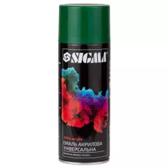 Эмаль аэрозольная SIGMA акриловая 400мл RAL 6005 темно-зеленый глянец (2737221)