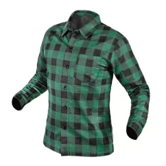 Рубашка фланелевая NEO TOOLS, зеленая, размер S (81-546-S)