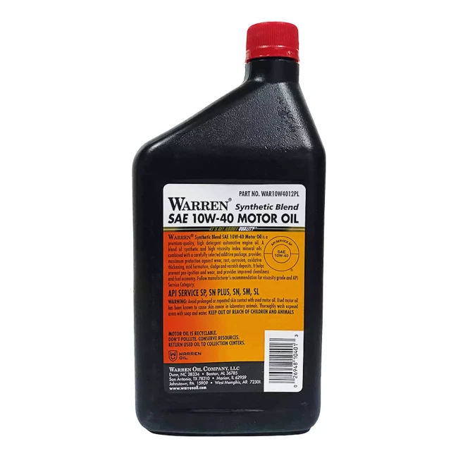 Моторное масло Warren Synthetic blend 10W-40 0,946л (WAR10W4012PL)