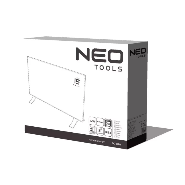 Электрический конвекторный обогреватель NEO TOOLS 1000 Вт, IP24 (90-090)