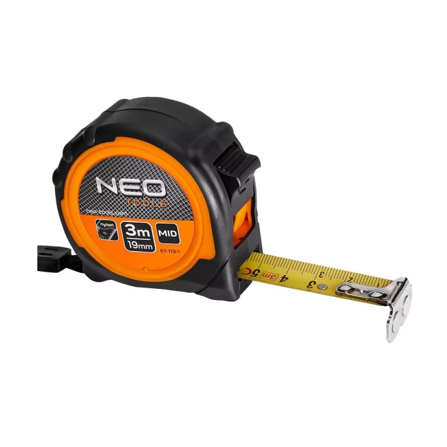Рулетка NEO TOOLS стальная рулонная 3 м x 19 мм, магнит (67-113-1)