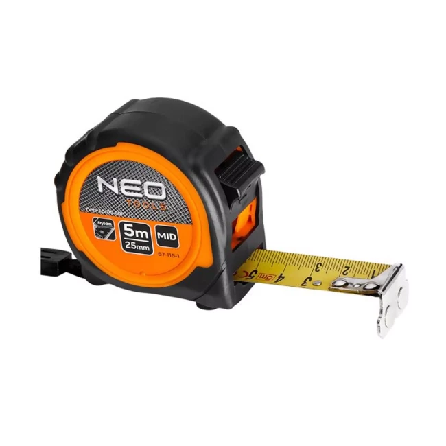 Рулетка NEO TOOLS стальная рулонная 5 м x 25 мм, магнит (67-115-1) Рулетка NEO TOOLS стальная рулонная 5 м x 25 мм, магнит (67-115-1)