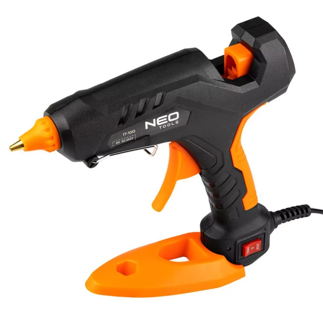 Набір NEO TOOLS: клейовий пістолет 11 мм, 60/100 Вт, 12 клейових стрижнів, 3 напальчники, чохол для матеріалу (17-100) Набір NEO TOOLS: клейовий пістолет 11 мм, 60/100 Вт, 12 клейових стрижнів, 3 напальчники, чохол для матеріалу (17-100)