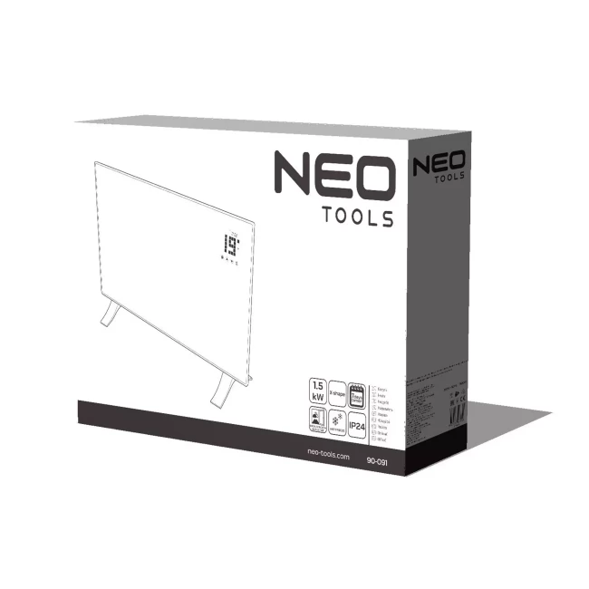 Электрический конвекторный обогреватель NEO TOOLS 1500 Вт, IP24 (90-091)