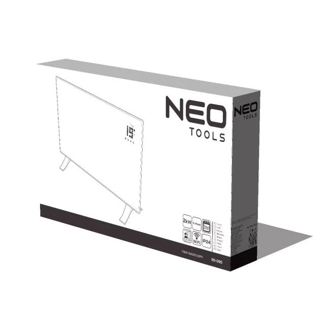 Електричний конвекторний обігрівач NEO TOOLS 2000 Вт, IP24, WIFI (90-095)