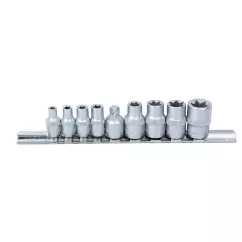Набор насадок SIGMA Torx (4 шт. 1/4" 4 шт. 3/8") с переходником на планке 9 шт. CrV (6086541)
