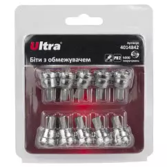 Биты с ограничителем ULTRA PH2х25мм ¼" 10 шт S2 блистер (4014842)