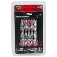 Биты с ограничителем ULTRA PH2-PH2х65мм ¼" 5 шт S2 блистер (4016552)