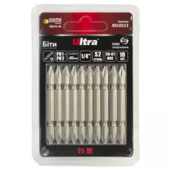 Биты ULTRA PH1-PH2х65мм ¼" 10 шт S2 блистер (4016512)