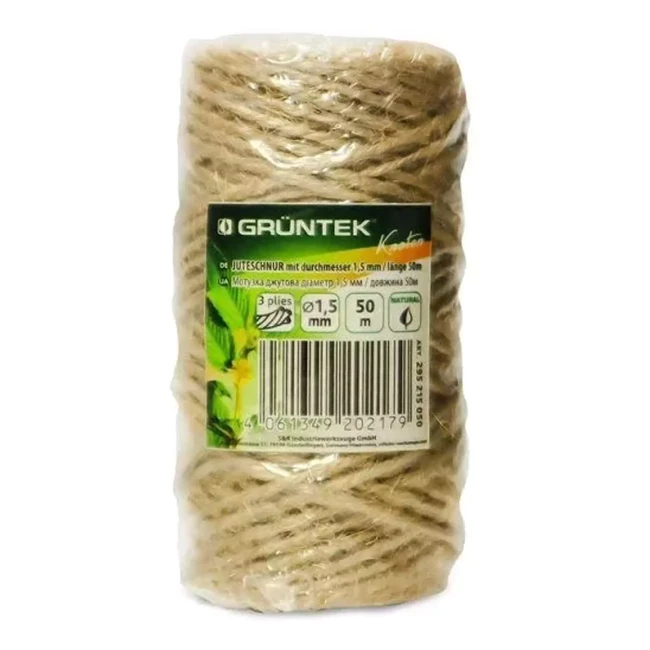 Шпагат Gruntek джутовий 1,5мм 50м (295215050) Шпагат Gruntek джутовий 1,5мм 50м (295215050)