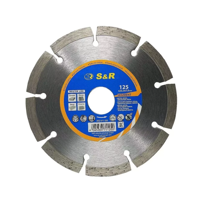 Диск алмазный отрезной S&R Meister 125x2,2x22,2 (252471125) Диск алмазный отрезной S&R Meister 125x2,2x22,2 (252471125)