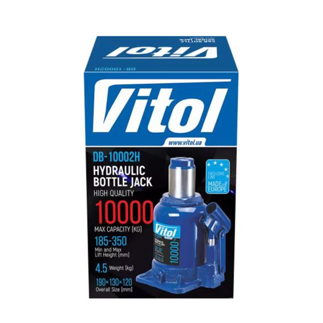 Домкрат гідравлічний VITOL 10т (ДБ-10002H/JX105S)