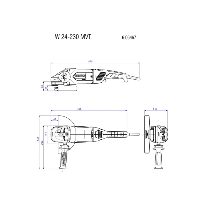 Угловая шлифмашина Metabo W 24-230 MVT (606467000)