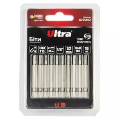 Биты ULTRA TORX 15х50мм ¼" 10 шт S2 блистер (4015492)