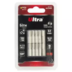 Биты ULTRA TORX 30х25мм ¼" 10 шт S2 блистер (4015402)