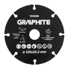 Режущий диск GRAPHITE HM для дерева и пластика 125 х 22,2 мм
