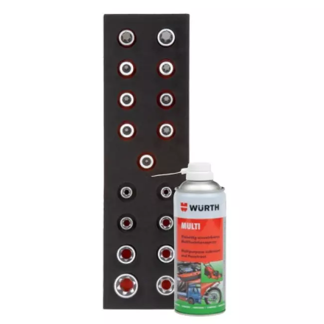 Набор головок WURTH 1/2" +спрей MULTI (0965900201m) Набор головок WURTH 1/2" +спрей MULTI (0965900201m)