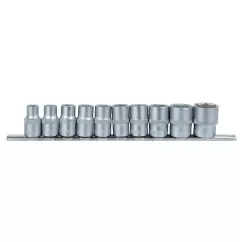 Набор шестигранных насадок SIGMA 1/2" на планке 10 шт CrV (6003681)