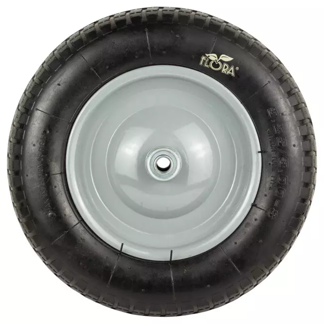 Пневматическое колесо FLORA 14" (3.50-8) 360х85мм ось 16мм длина 90мм для садово-строительной тачки (5057334)