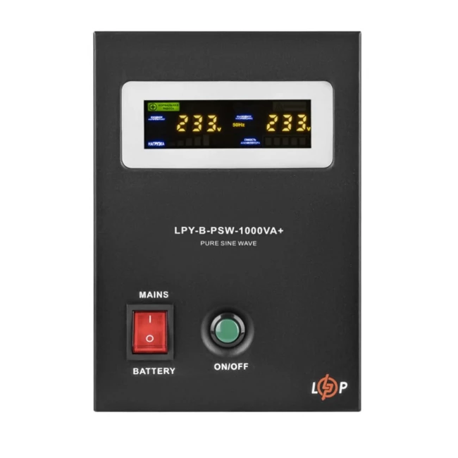 ДБЖ LogicPower LPY-B-PSW-1000VA+(700Вт)10A/20A, з правильною синусоїдою, 12V (LP4151)