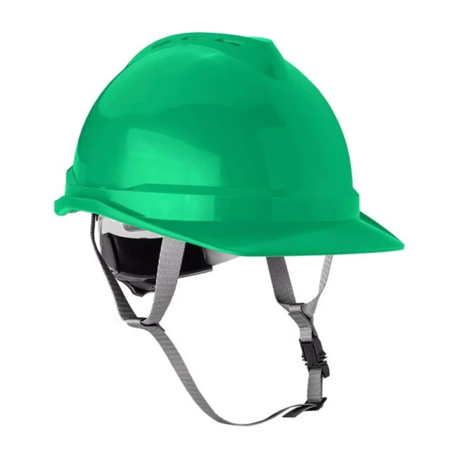 Каска промышленная NEO TOOLS с подбородным ремнем, зеленая (97-223)