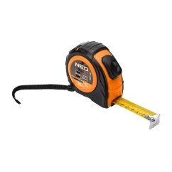 Рулетка NEO TOOLS стальная 10 м х 25 мм, автоблокировка, кнопка стоп, магнит