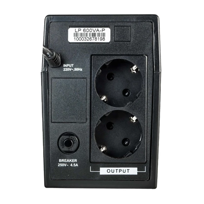 ДБЖ LogicPower 600VA-P, Lin.int., AVR, 2 x євро, пластик (LP10003)