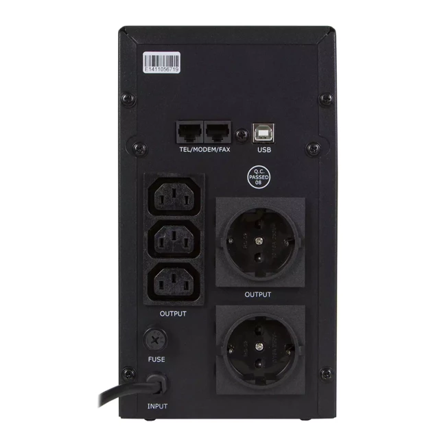 ИБП EnerGenie EG-UPS-033 1200VA, Line Int., AVR, 3xIEC+2xSchuko, USB, LCD, RJ11,метал