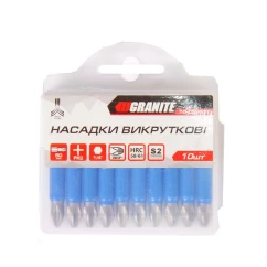 Насадка отверточная Granite PH2 50 мм 1/4 S2 набор 10 шт