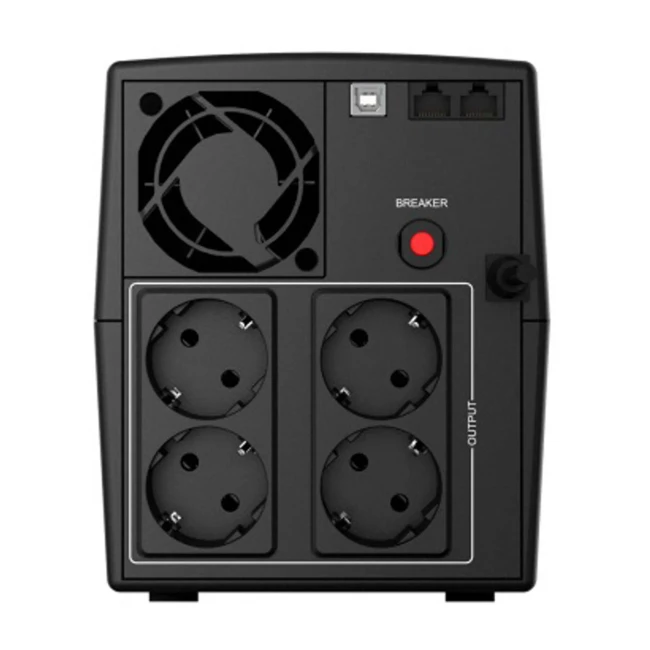 ИБП NJOY Keen 1000, Lin.int., AVR, 4 x евро, USB, пластик, (UPLI-LI100KU-CG01B)