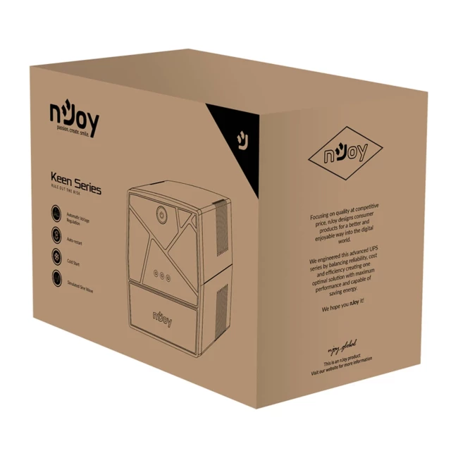 ДБЖ NJOY Keen 2000, Lin.int., AVR, 4 x євро, USB, пластик, (UPLI-LI200KU-CG01B)