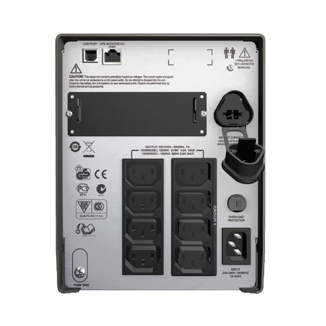 ИБП APC Smart-UPS 1500VA LCD, Lin.int., AVR, 8х IEC, SmartSlot, USB, RJ-45, металл (SMT 1500I)