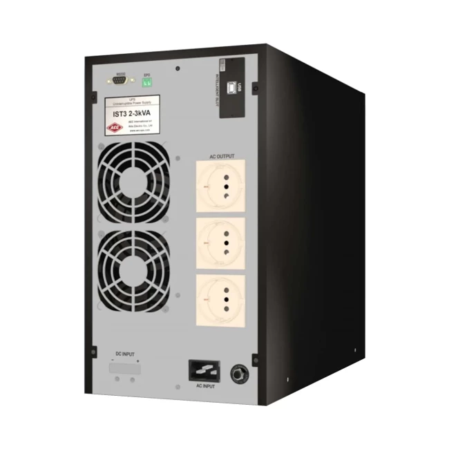 ДБЖ AEC IST3020010, 2kVA, Online, 3xSchuko, LCD, with 4х12V 9ah (IST3020010)