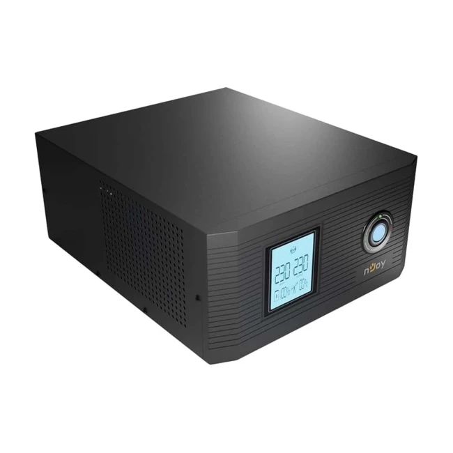 ДБЖ NJOY Aira 600 (UPCSTLP860TAICP01B), Lin.int., 2 x Schuko, LCD, пластик під зовнішній АКБ 40-200Ah (Aira 600)
