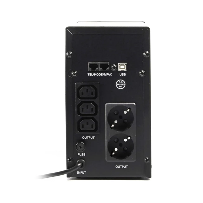 ДБЖ EnerGenie EG-UPS-035 2000VA, Line Int., AVR, 3xIEC+2xSchuko, USB, LCD, RJ11