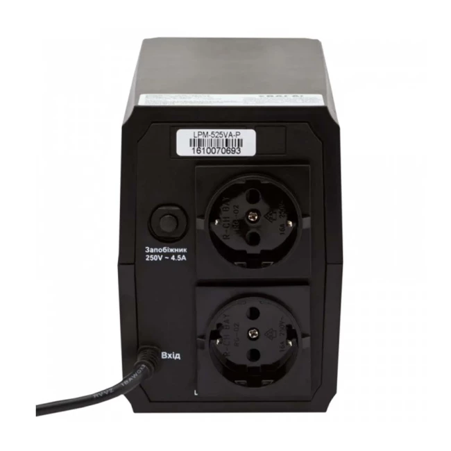 ДБЖ LogicPower LPM-525VA-P, Lin.int., AVR, 2 x євро, пластик (LP3170)
